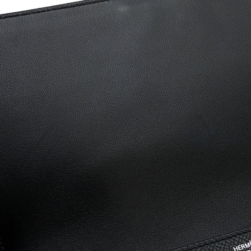 エルメス 長財布 ニュー・Hパッサン・トゥタンマン ブラック/シルバー金具 エプソン K刻印 財布 黒