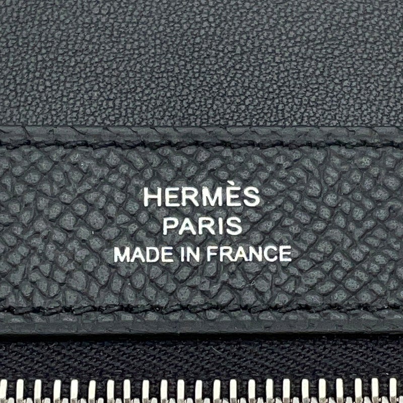 エルメス 長財布 ニュー・Hパッサン・トゥタンマン ブラック/シルバー金具 エプソン K刻印 財布 黒