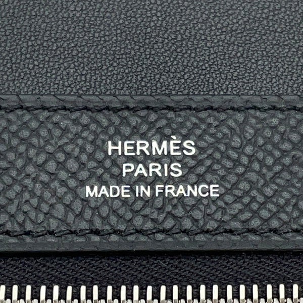 エルメス 長財布 ニュー・Hパッサン・トゥタンマン ブラック/シルバー金具 エプソン K刻印 財布 黒