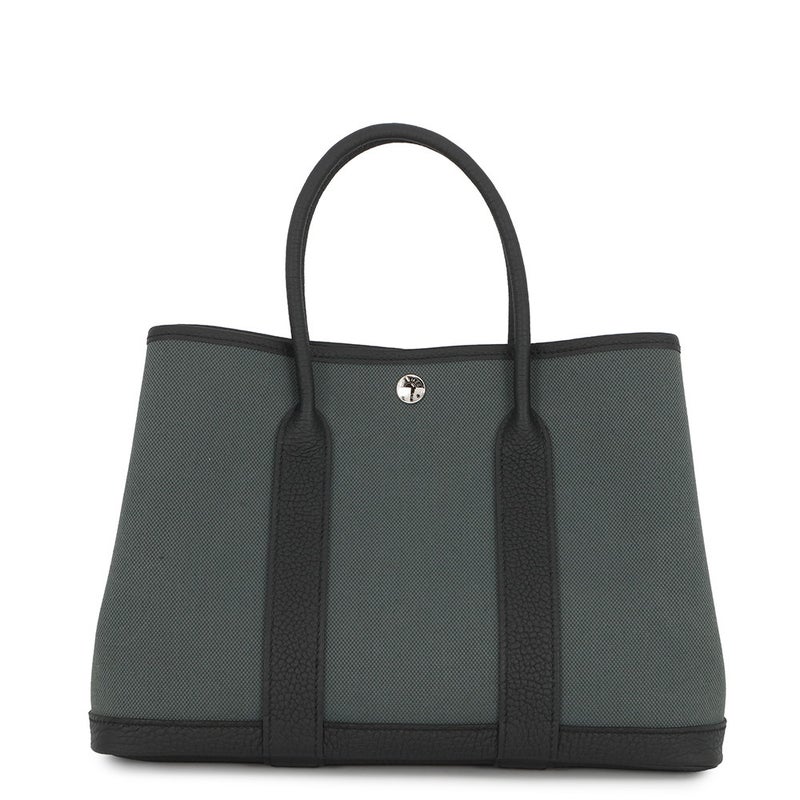 エルメス トートバッグ ガーデンパーティTPM ヴェールマングローブ/ブラック/シルバー金具 トワルアッシュ/ネゴンダ K刻印 HERMES 黒