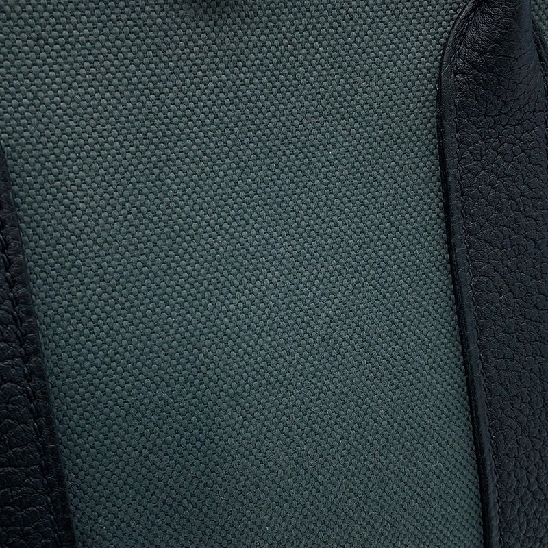 エルメス トートバッグ ガーデンパーティTPM ヴェールマングローブ/ブラック/シルバー金具 トワルアッシュ/ネゴンダ K刻印 HERMES 黒