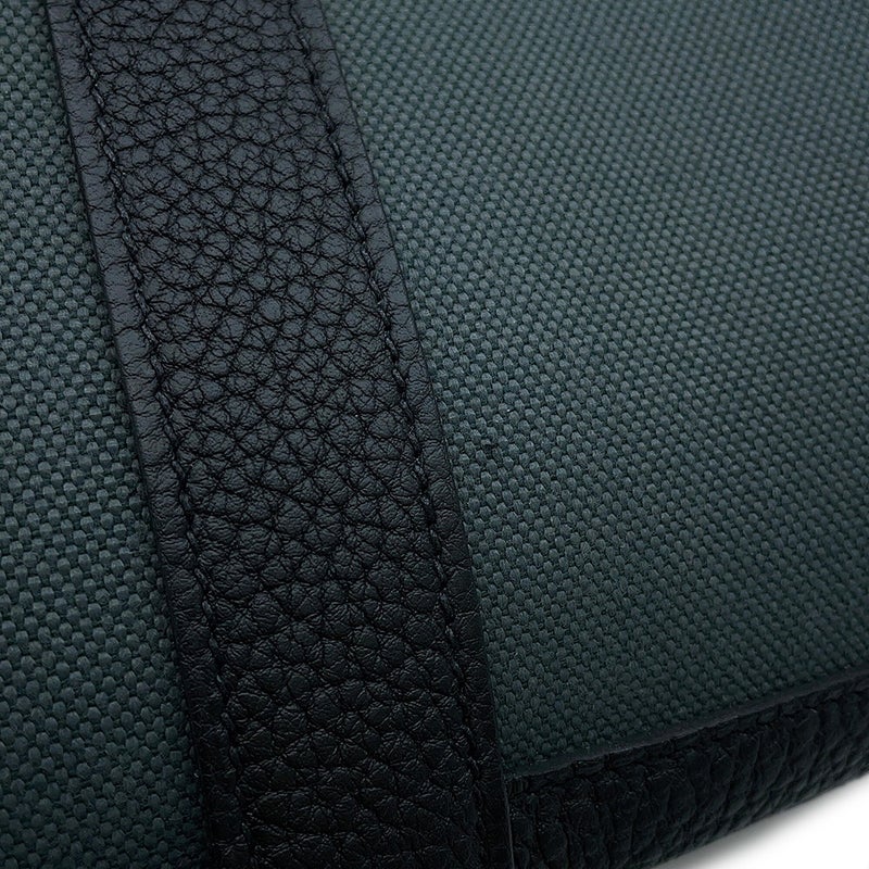 エルメス トートバッグ ガーデンパーティTPM ヴェールマングローブ/ブラック/シルバー金具 トワルアッシュ/ネゴンダ K刻印 HERMES 黒
