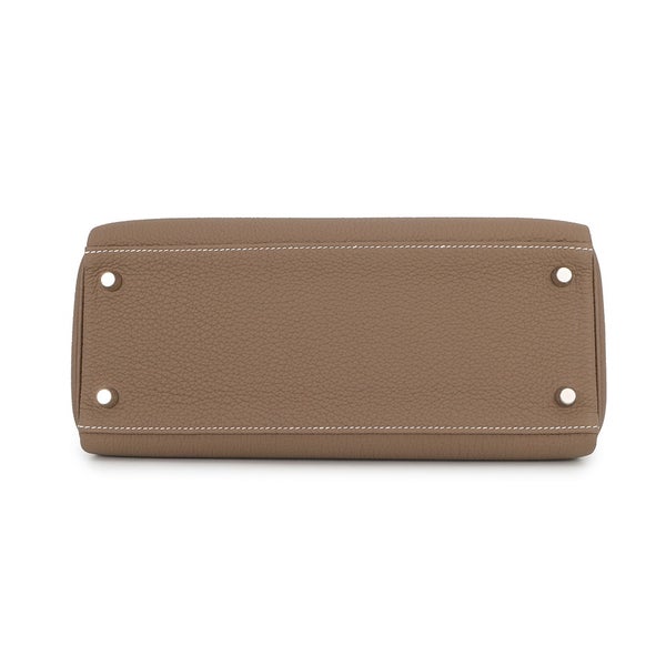 エルメス ハンドバッグ ケリー28 内縫い エトゥープ/シルバー金具 トゴ K刻印 HERMES Kelly 2wayバッグ