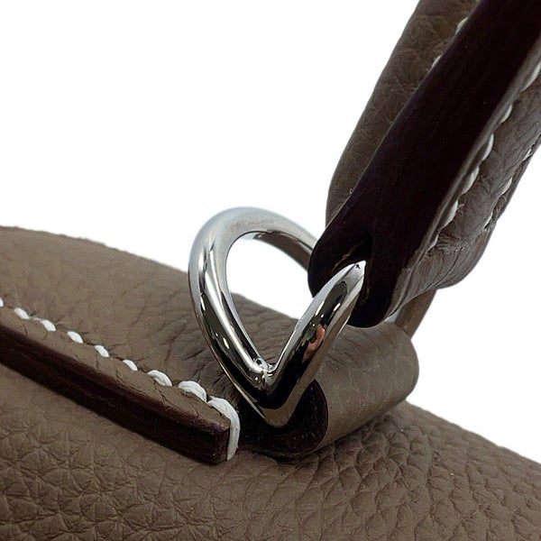 エルメス ハンドバッグ ケリー28 内縫い エトゥープ/シルバー金具 トゴ K刻印 HERMES Kelly 2wayバッグ