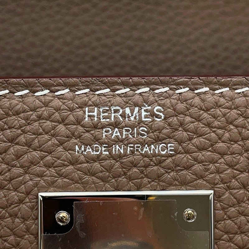 エルメス ハンドバッグ ケリー28 内縫い エトゥープ/シルバー金具 トゴ K刻印 HERMES Kelly 2wayバッグ