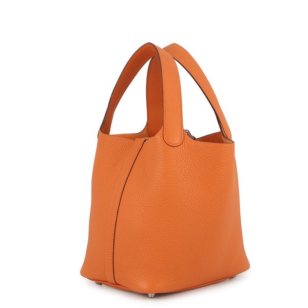 エルメス ハンドバッグ ピコタンロックPM オレンジ/シルバー金具 トリヨンクレマンス K刻印 HERMES トートバッグ