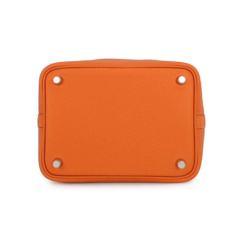 エルメス ハンドバッグ ピコタンロックPM オレンジ/シルバー金具 トリヨンクレマンス K刻印 HERMES トートバッグ