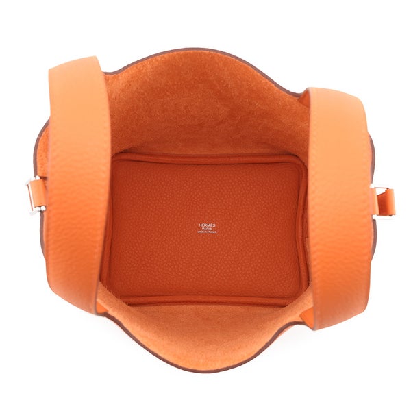 エルメス ハンドバッグ ピコタンロックPM オレンジ/シルバー金具 トリヨンクレマンス K刻印 HERMES トートバッグ