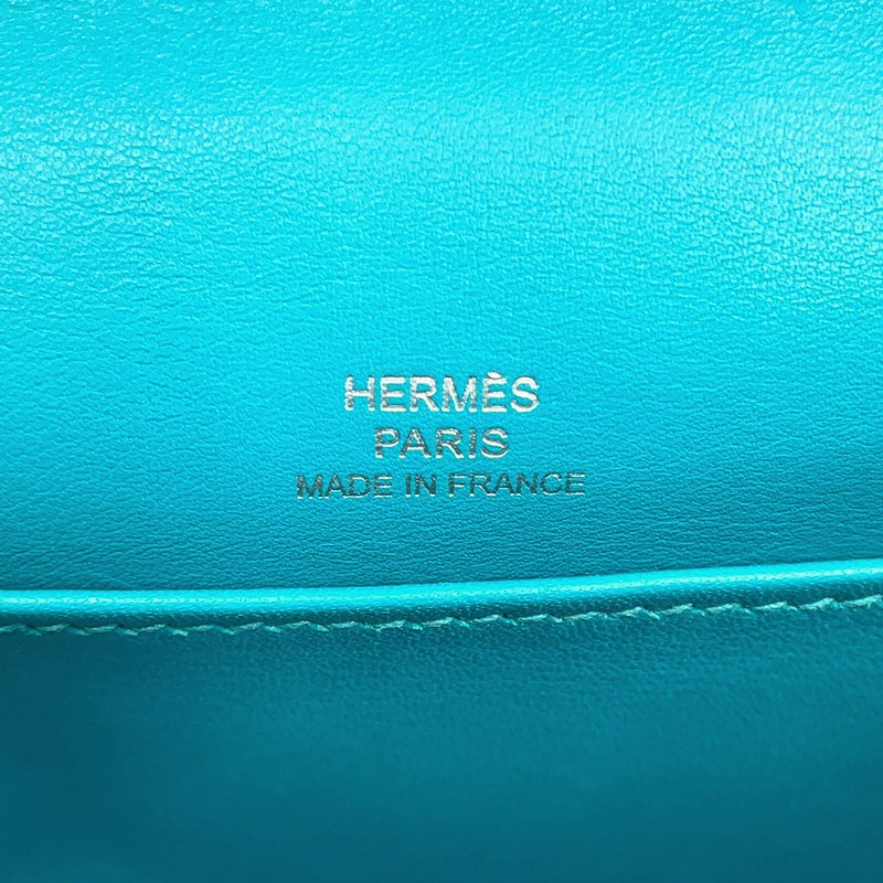 エルメス ハンドバッグ ポシェットケリー ブルーパオン/シルバー金具 スイフト □K刻印 HERMES バッグ