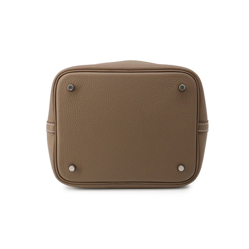 エルメス ハンドバッグ ピコタンロックMM エトゥープ/シルバー金具 トリヨンクレマンス G刻印HERMES トートバッグ