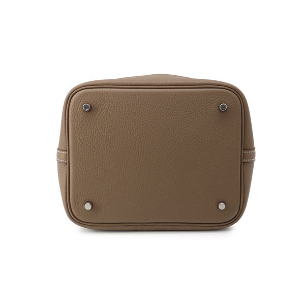 エルメス ハンドバッグ ピコタンロックMM エトゥープ/シルバー金具 トリヨンクレマンス G刻印HERMES トートバッグ