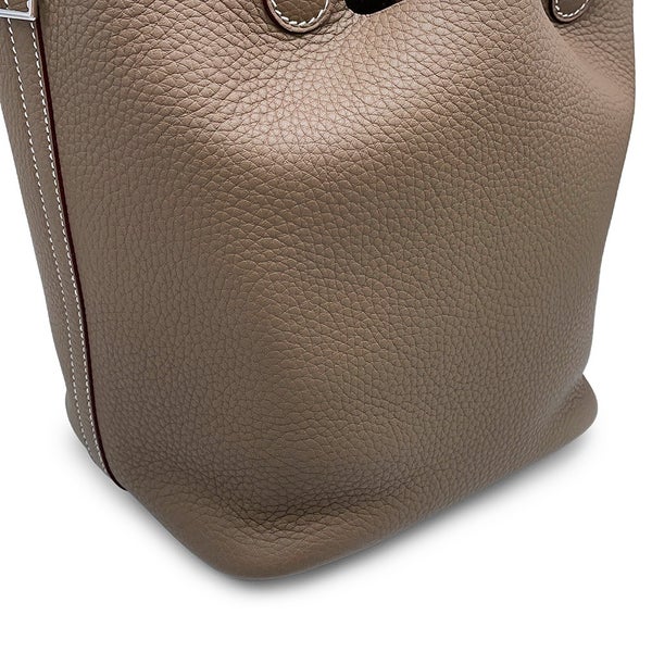 エルメス ハンドバッグ ピコタンロックMM エトゥープ/シルバー金具 トリヨンクレマンス G刻印HERMES トートバッグ