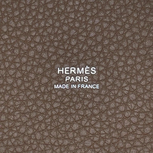 エルメス ハンドバッグ ピコタンロックMM エトゥープ/シルバー金具 トリヨンクレマンス G刻印HERMES トートバッグ