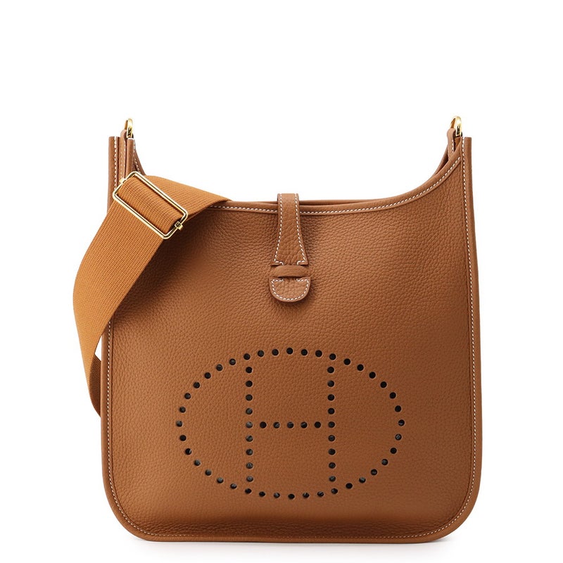 エルメス ショルダーバッグ エブリン3 PM ゴールド/ゴールド金具 トリヨンクレマンス K刻印 HERMES Evelyne