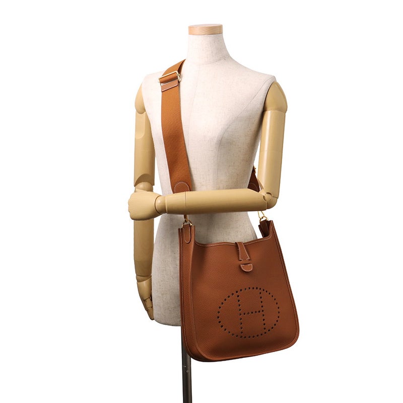 エルメス ショルダーバッグ エブリン3 PM ゴールド/ゴールド金具 トリヨンクレマンス K刻印 HERMES Evelyne