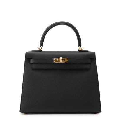 Hermès Kelly 25 Black Epsom Gold