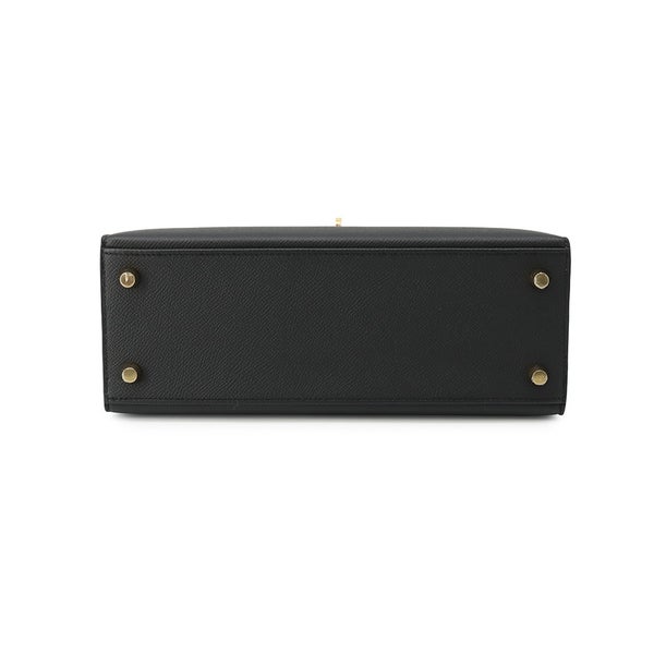 エルメス ハンドバッグ ケリー25 外縫い ブラック/ゴールド金具 ヴォーエプソン G刻印 HERMES Kelly 2wayバッグ 黒