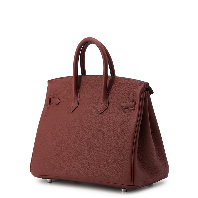 エルメス バーキン25 ルージュアッシュ/シルバー金具 トゴ G刻印 HERMES Birkin ハンドバッグ