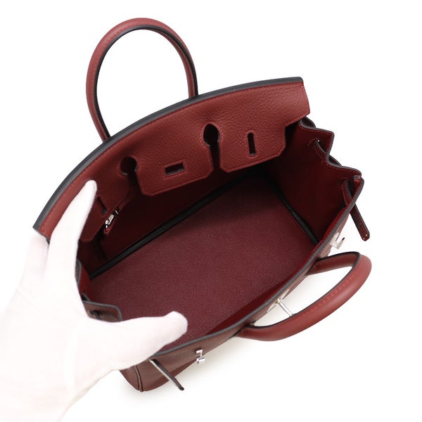 エルメス バーキン25 ルージュアッシュ/シルバー金具 トゴ G刻印 HERMES Birkin ハンドバッグ