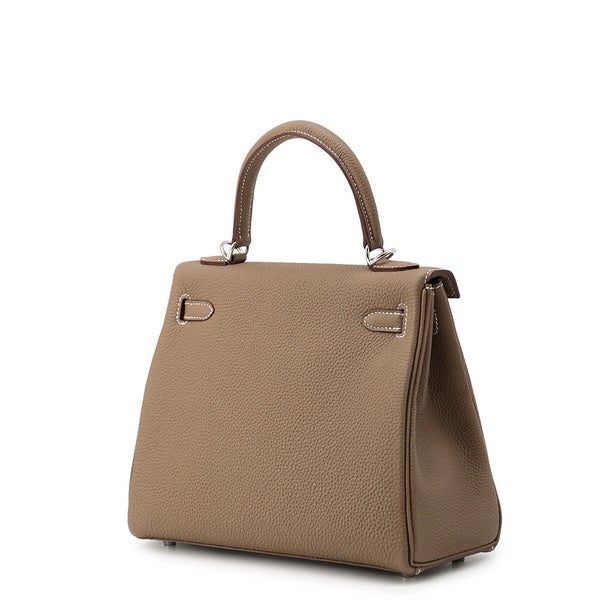 エルメス ハンドバッグ ケリー25 内縫い エトゥープ/シルバー金具 トゴ G刻印 HERMES Kelly 2wayバッグ