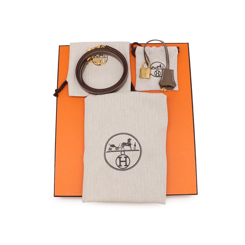 エルメス ハンドバッグ ケリー25 外縫い エトゥープ/ゴールド金具 エプソン G刻印 HERMES Kelly 2wayバッグ