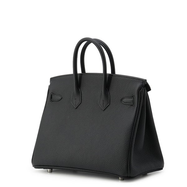 エルメス バーキン25 ブラック/シルバー金具 トゴ G刻印 HERMES Birkin ハンドバッグ 黒