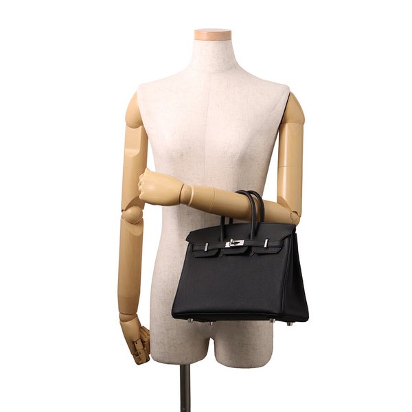 エルメス バーキン25 ブラック/シルバー金具 トゴ G刻印 HERMES Birkin ハンドバッグ 黒