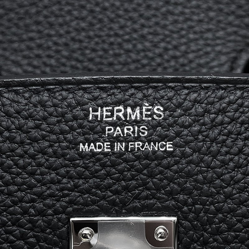 エルメス バーキン25 ブラック/シルバー金具 トゴ G刻印 HERMES Birkin ハンドバッグ 黒