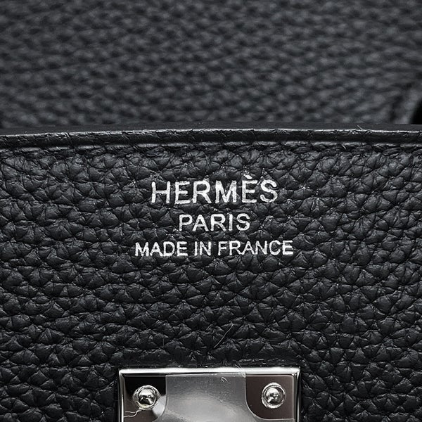 エルメス バーキン25 ブラック/シルバー金具 トゴ G刻印 HERMES Birkin ハンドバッグ 黒