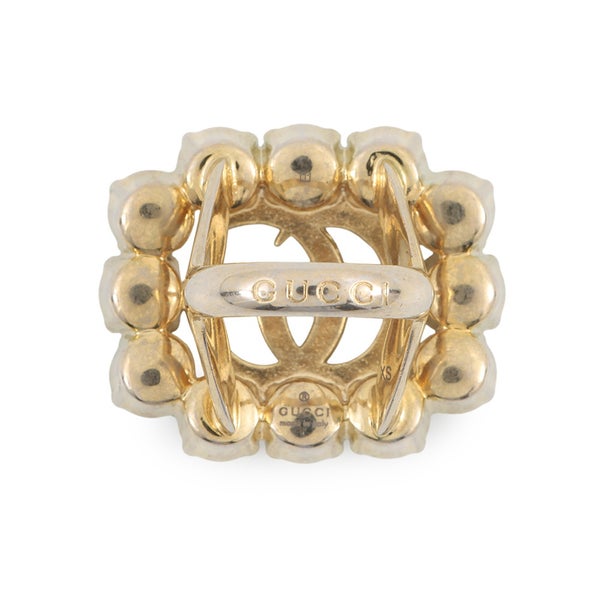 グッチ リング クリスタル ダブルGロゴ メタル フェイクパール サイズXS GUCCI アクセサリー 指輪