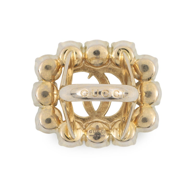 グッチ リング クリスタル ダブルGロゴ メタル フェイクパール サイズXS GUCCI アクセサリー 指輪