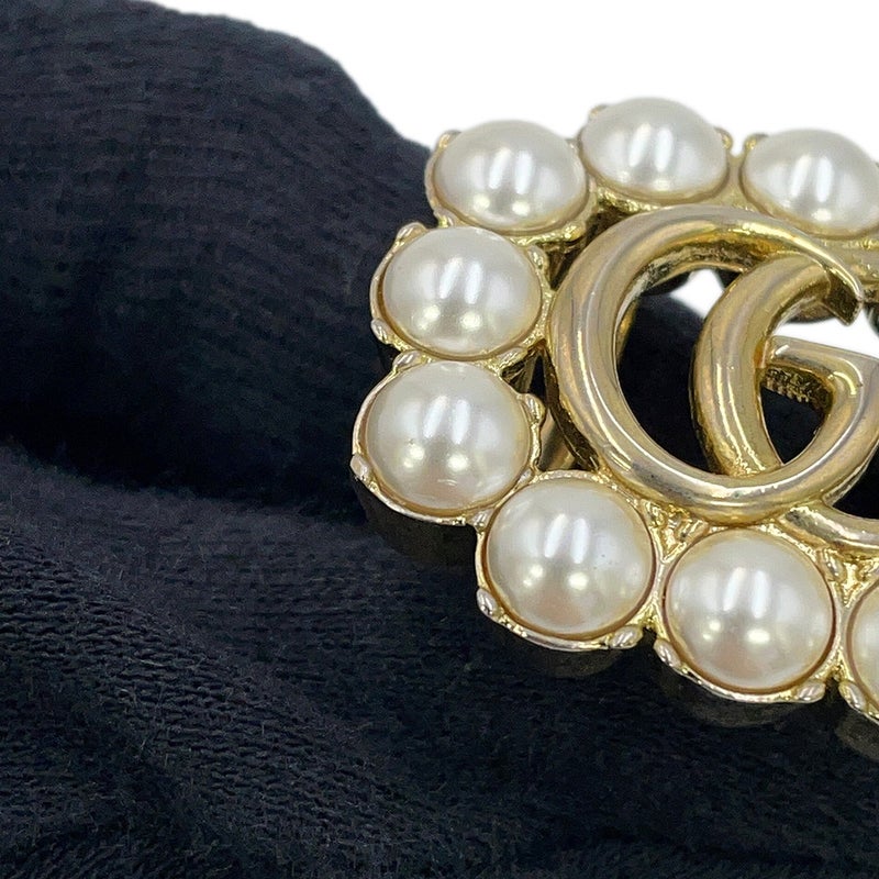 グッチ リング クリスタル ダブルGロゴ メタル フェイクパール サイズXS GUCCI アクセサリー 指輪