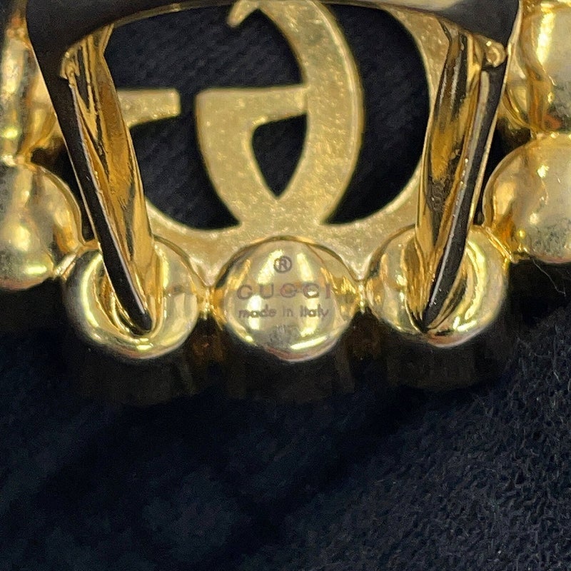 グッチ リング クリスタル ダブルGロゴ メタル フェイクパール サイズXS GUCCI アクセサリー 指輪