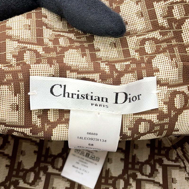 ディオール バケットハット レオパード柄 オブリーク リバーシブル サイズ58 14LEO923I134 Christian Dior 帽子
