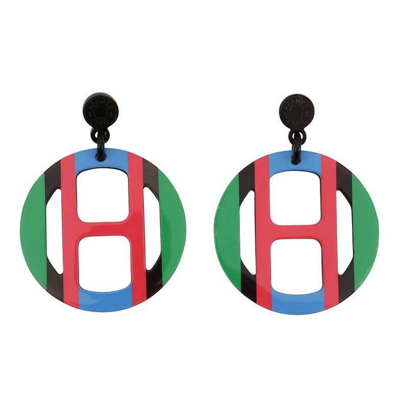 エルメス ピアス Hエキップ Equipe バッファローホーン HERMES アクセサリー