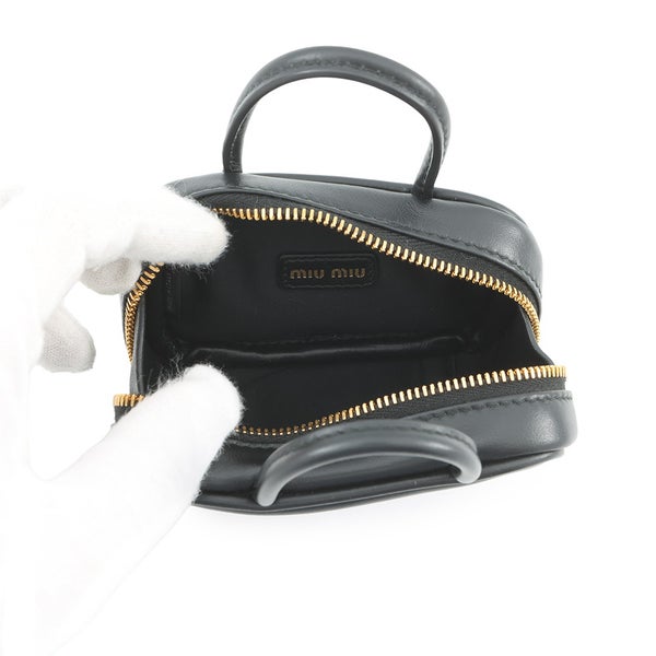 ミュウミュウ バッグチャーム マイクロバッグ レザー 5NR036 Miu Miu 黒