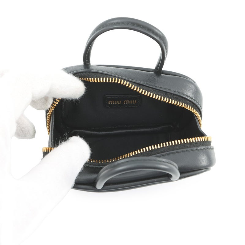 ミュウミュウ バッグチャーム マイクロバッグ レザー 5NR036 Miu Miu 黒