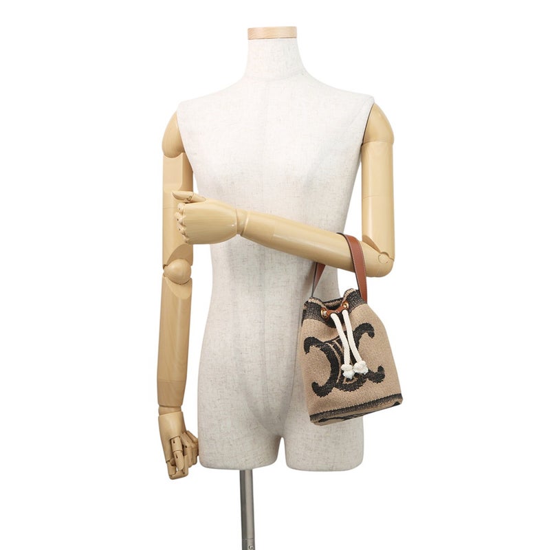 セリーヌ ハンドバッグ ティーンドローストリング トリオンフ キャンバス/レザー 196532 CELINE