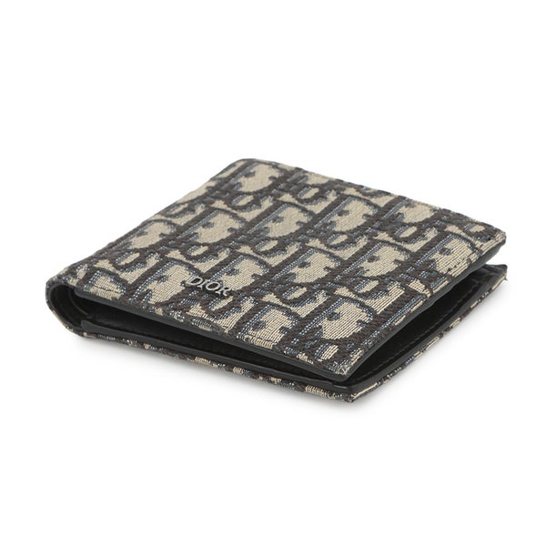 ディオール 二つ折り財布 オブリーク コインケース付き ウォレット キャンバス 2OBBC027YSE Christian Dior トロッター