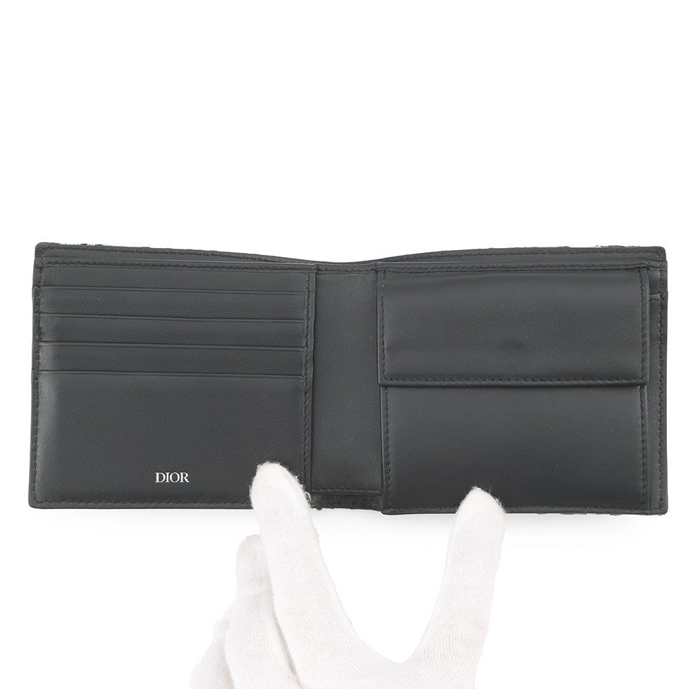Christian Dior 二折財布 2OBBC027YSE ディオール 二つ折り財布 オブリーク コインケース付き ウォレット