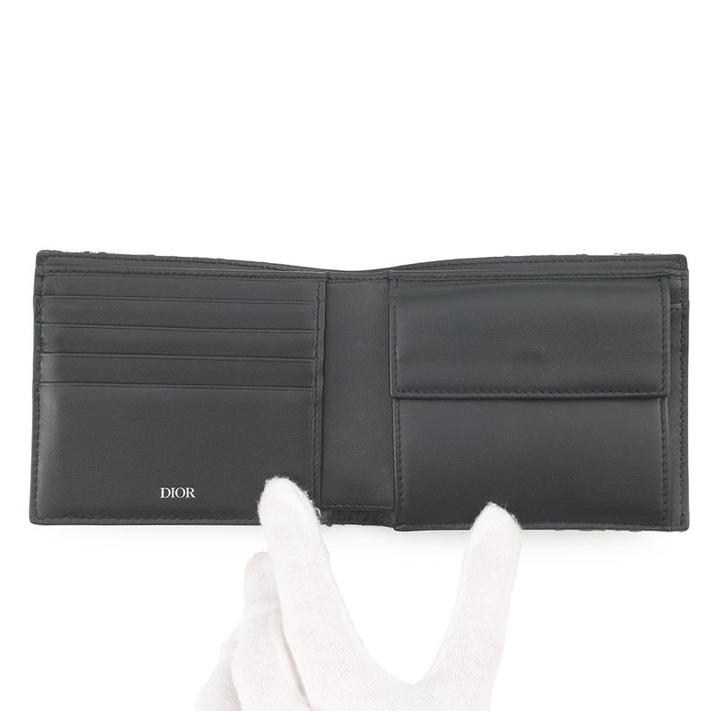 ディオール 二つ折り財布 オブリーク コインケース付き ウォレット キャンバス 2OBBC027YSE Christian Dior トロッター