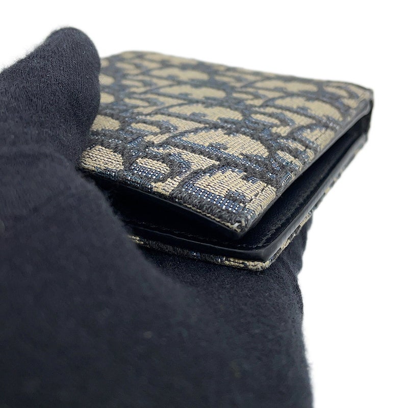 ディオール 二つ折り財布 オブリーク コインケース付き ウォレット キャンバス 2OBBC027YSE Christian Dior トロッター