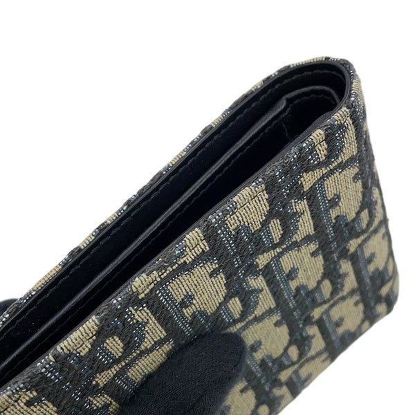 ディオール 二つ折り財布 オブリーク コインケース付き ウォレット キャンバス 2OBBC027YSE Christian Dior トロッター