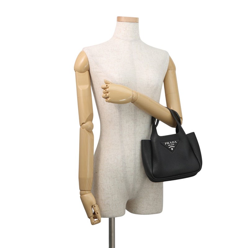 プラダ ハンドバッグ ヴィッテロダイノ ロゴ レザー 1BA349 PRADA バッグ ミニバッグ 黒