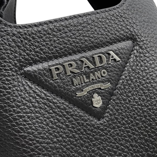 プラダ ハンドバッグ ヴィッテロダイノ ロゴ レザー 1BA349 PRADA バッグ ミニバッグ 黒