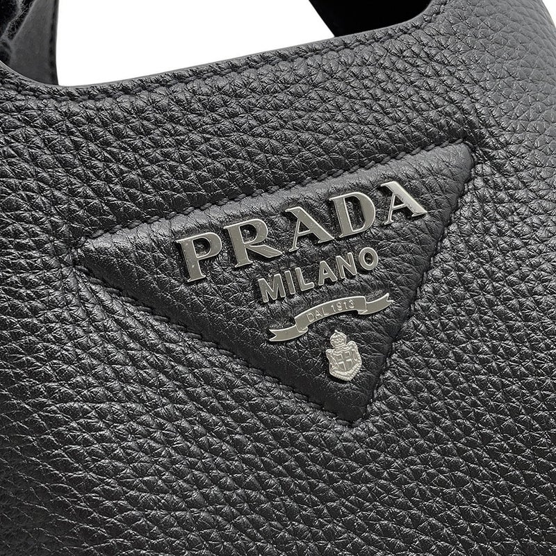 プラダ ハンドバッグ ヴィッテロダイノ ロゴ レザー 1BA349 PRADA バッグ ミニバッグ 黒