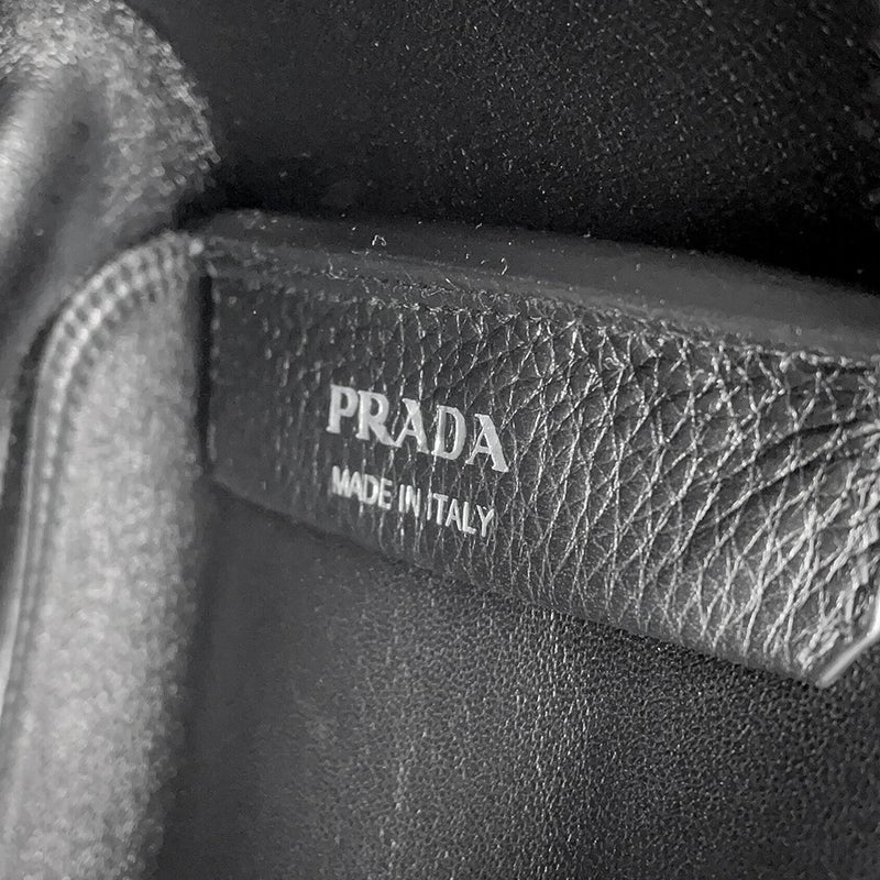 プラダ ハンドバッグ ヴィッテロダイノ ロゴ レザー 1BA349 PRADA バッグ ミニバッグ 黒