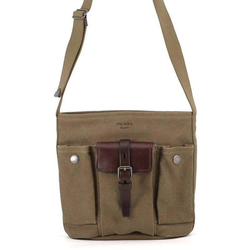 プラダ ショルダーバッグ ルート キャンバス/レザー 1BE106 PRADA