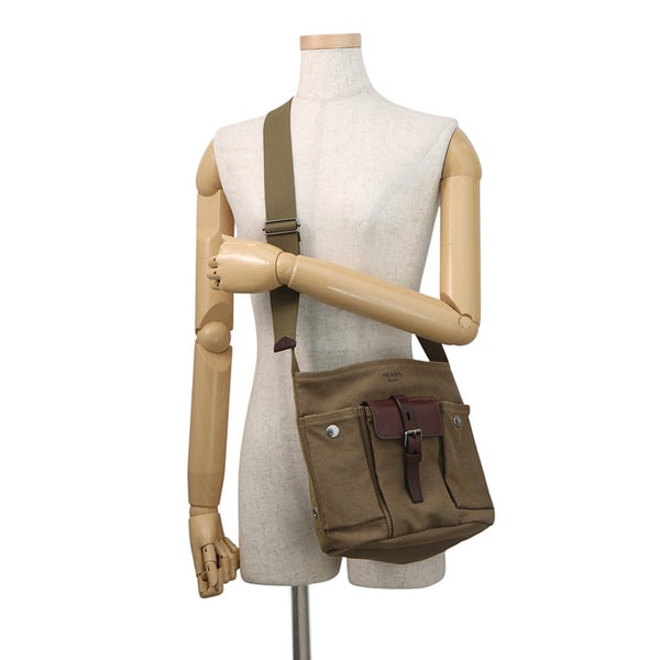 プラダ ショルダーバッグ ルート キャンバス/レザー 1BE106 PRADA