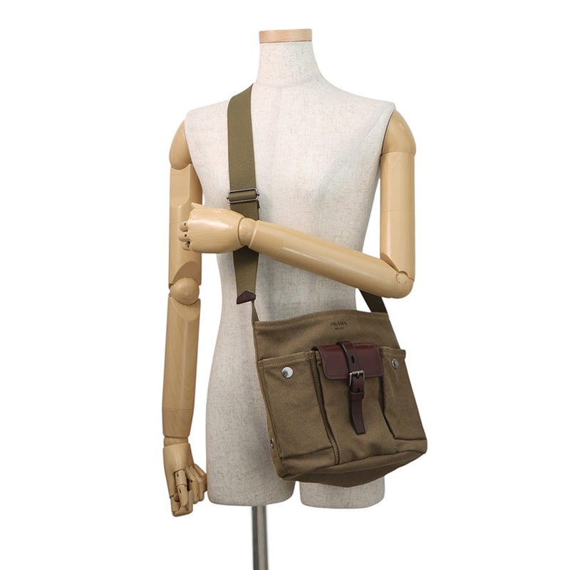 プラダ ショルダーバッグ ルート キャンバス/レザー 1BE106 PRADA